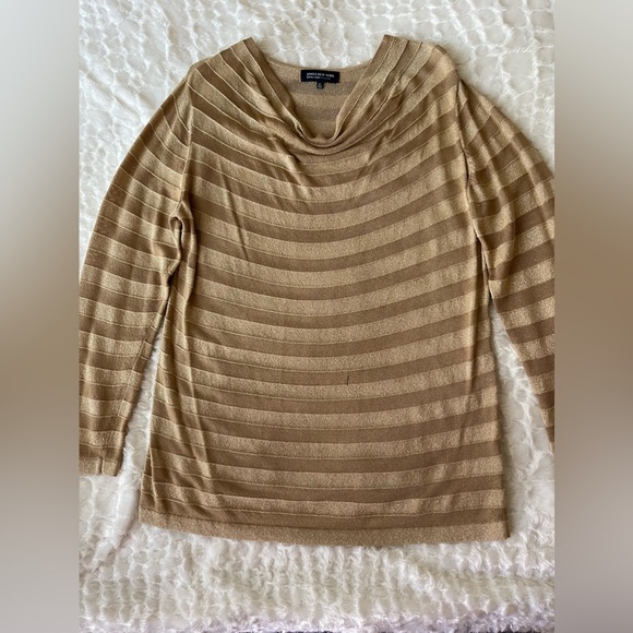 Jones New York Sweaters - Jones New York plus size cowl gold shimmering light sweater. Size (20).